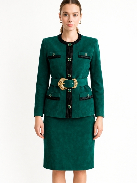 Danier Dresses & Skirts - ⭐️ Host Pick ⭐️Danier Leather |  Suede Green Belted Skirt Set